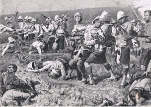 मजुबा हिल, 27 फरवरी 1881 (प्रथम बोअर वार), लैंड और सी, 1915 पर ब्रिटिश बैटल से चित्रण