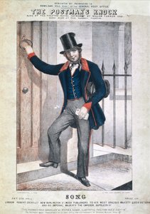 स्टीफन ग्लोवर (1812-70), c.1850 (कलर लिथो) द्वारा "द पोस्टमैन्स नॉक", एक गीत शीट का कवर द्वारा एस रोसेन्थल