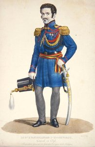 इमैनुएल वेंडरलिंडन, हुगवोर्स्ट के जनरल बैरन, बेल्जियम के सिविल गार्ड के कमांडर, एफ। जुडेन द्वारा उकेरा गया द्वारा एस. डी ड्रोगर्स