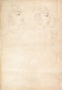 सिंगर और सरिंदा प्लेयर, सीए। 1800. द्वारा साहिब रामी