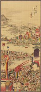 द सैंड-कैरीइंग फेस्टिवल सुनामोची मात्सुरी, 1856। द्वारा सकाई बसाई