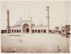 एक मस्जिद का दृश्य, c.1860 (ग्लास नकारात्मक से एल्बम प्रिंट) द्वारा सैमुअल बॉर्न