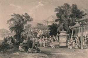 ब्लू-क्लाउड क्रीक, चिन-कीन-फू, सी 1843-1858 में विवाह का जुलूस।