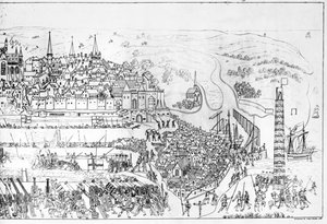 1544 में किंग हेनरी अष्टम (1491-1547) द्वारा बोलोग्ने की घेराबंदी, जेम्स बेसायर, 1788 द्वारा उत्कीर्ण (देखें 106602)