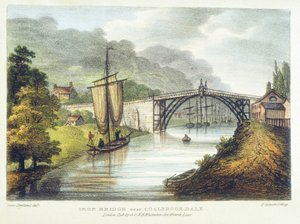 आयरनब्रिज, कोलब्रुकडेल, इंग्लैंड में सेवर्न के पार लोहे का पुल, 1779 1795 में बनाया गया