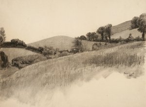 ग्रामीण परिदृश्य, 1884 (शौकीन कागज पर लकड़ी का कोयला)