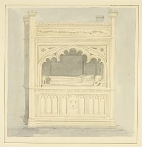 सेंट मैरी रेडक्लिफ में विलियम कैनिंग्स का स्मारक (कागज पर पेंसिल और वॉटरकलर) द्वारा सैमुअल जैक्सन