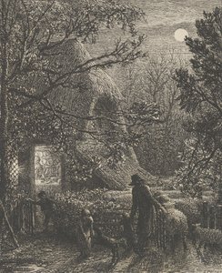 क्रिसमस, या फोल्डिंग द लास्ट शीप, 1850। द्वारा सैमुअल पामर