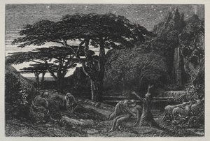 सरू ग्रोव, 1883। द्वारा सैमुअल पामर