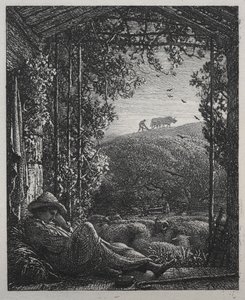 द स्लीपिंग शेफर्ड, 1857। द्वारा सैमुअल पामर