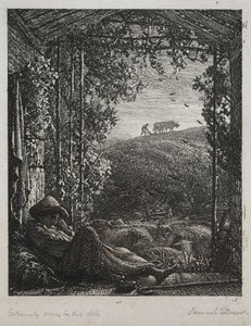 द स्लीपिंग शेफर्ड, 1857। द्वारा सैमुअल पामर