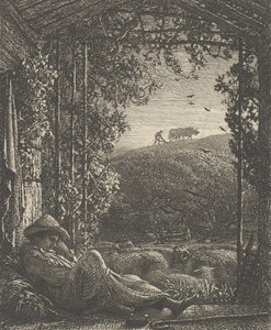 द स्लीपिंग शेफर्ड, अर्ली मॉर्निंग, 1857। द्वारा सैमुअल पामर