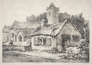 इंग्लैंड के उत्तर में प्राचीन इमारतों और ग्रामीण कॉटेज की एक श्रृंखला: एयटन, 1821। द्वारा सैमुअल प्राउट