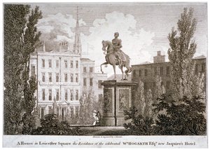 लीसेस्टर स्क्वायर, वेस्टमिंस्टर, लंदन, c1805 द्वारा सैमुअल रावल