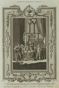 ओलिवर क्रॉमवेल (उत्कीर्णन) द्वारा लॉन्ग पार्लियामेंट 1653 का विघटन द्वारा सैमुअल वाले