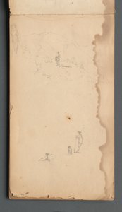 स्केचबुक, पृष्ठ 02: डॉग विथ द लैंडस्केप में चित्र, 1859। द्वारा सैनफोर्ड रॉबिन्सन गिफोर्ड