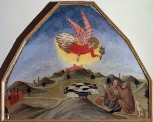 सानो डि पिएत्रो (1406-1481) द्वारा चरवाहों के लिए घोषणा