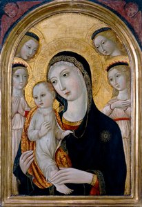मैडोना एंड चाइल्ड विद एंजल्स, c.1480 द्वारा Sano di भी Ansano di Pietro di Mencio (Pietro की कार्यशाला)