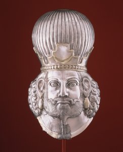 एक राजा का सिर, c.4 वीं शताब्दी (चांदी, पारा गिल्डिंग)
