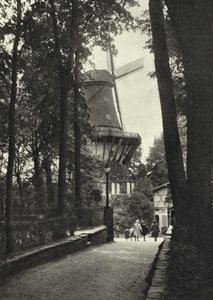 पॉट्सडैम, Sanssouci में ऐतिहासिक पवनचक्की; Sanssouci में ऐतिहासिक पवनचक्की (b / w फोटो)