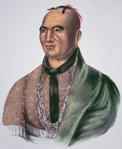 जोसेफ ब्रैंट (1742-1807) मोहाक्स के प्रमुख (रंग लिथो) द्वारा स्कूल अमेरिकी