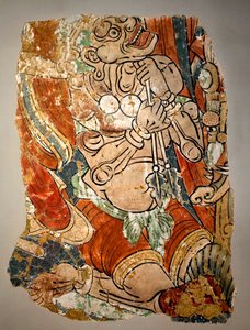 राक्षसी राक्षस। बेज़ेक्लिक, टूरफ़ान (चीन) की गुफा 15 से चित्रित दीवार के एक टुकड़े की प्रतिकृति द्वारा स्कूल चीनी