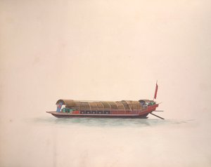 संगीतकारों की नाव, सी.1800-05 (कागज़ पर पानी के रंग) द्वारा स्कूल चीनी