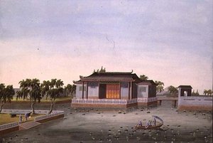 वाटर गार्डन, c.1820-40 (कागज पर पानी के रंग का) द्वारा स्कूल चीनी