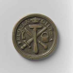 ब्लैकस्मिथ्स गिल्ड ऑफ़ एम्स्टर्डम उपस्थिति टोकन, c.1700 (पीतल)