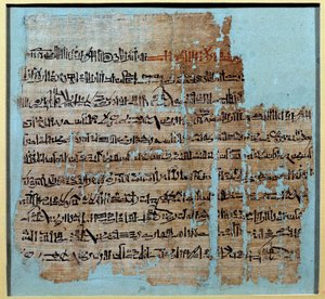 मिस्र की पुरातनता: रामसेस II (1246-1213) के शासनकाल के तहत कादेश की लड़ाई की कहानी से पेपिरस, 1274 ईसा पूर्व में, हित्ती साम्राज्य, जिसका केंद्र अनातोलिया और रामेसिद मिस्र में था। सूर्य 0,2x0,23 मीटर पेरिस, मुसी डू लौवर द्वारा स्कूल मिस्र