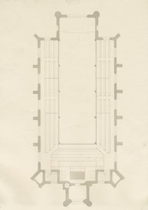 बर्टन-ऑन-ट्रेंट - होली ट्रिनिटी चर्च: ड्राइंग, एन डी [?1820s] (ड्राइंग) द्वारा स्कूल की अंग्रेजी