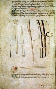 सुश्री हंटर 112 f.44v जॉन अर्डर्न द्वारा 'स्पेकुलम फ्लेबोटोमिया' से, c.1349-1450 (वेल्लम पर कलम और स्याही) द्वारा स्कूल की अंग्रेजी