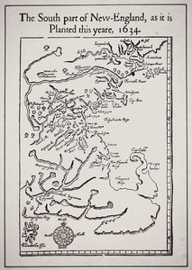 न्यू इंग्लैंड का दक्षिण भाग जैसा कि इस वर्ष लगाया गया है 1634 (लिथो) द्वारा स्कूल की अंग्रेजी