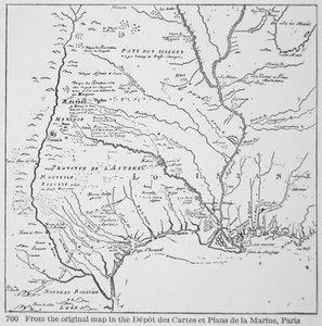 औपनिवेशिक अमेरिका: लुइसियाना का नक्शा, न्यू फ्रांस (लिथो) द्वारा स्कूल फ्रेंच