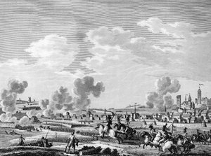 फ्रांसीसी क्रांति और प्रति-क्रांतिकारी ताकतों का आगमन: 6 नवंबर 1792 को बेल्जियम में ऑस्ट्रियाई सेना पर जेम्मेप्स में फ्रांसीसी क्रांतिकारियों की जीत। पेरिस, क्रांति के इतिहास संस्थान का पुस्तकालय of द्वारा स्कूल फ्रेंच