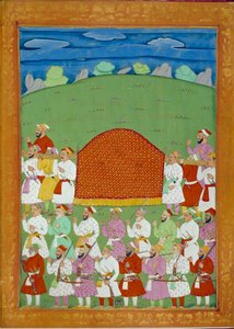 सुल्तान की रखैलों की पालकी, शाह आलम का दरबार। निकोलो मनुची (1638-1717) द्वारा "" भारत का इतिहास तामर्टेंटे से ओरंगरेब तक "" में भारतीय और फारसी लघुचित्र। बीएन, पेरिस।