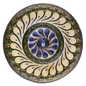 पोलिक्रोम परिपत्र प्लेट, विनीशियन, c.1500 (पार्सल-गिल्ट तामचीनी) द्वारा स्कूल इतालवी