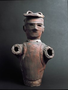 अंत्येष्टि टेराकोटा मूर्तिकला (हनीवा), कोफुन काल (250-538) द्वारा जापानी स्कूल