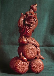 जापानी कला: जापानी देवता Daikoku (Daikokuten), किसानों के रक्षक और कृषि के देवता। पेरिस, गुइमेट संग्रहालय, एशियाई कला का राष्ट्रीय संग्रहालय द्वारा जापानी स्कूल