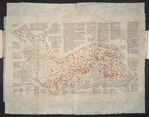 हेज्वा चोंडो - कोरियाई प्रायद्वीप का एक मानचित्र जो मूल रूप से 1820 के आसपास बनाया गया था (रंगीन उत्कीर्णन) द्वारा स्कूल कोरियाई