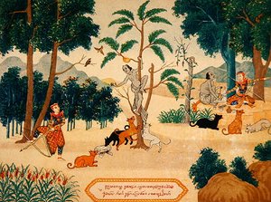बौद्ध कहानियों के चित्र, c.1920 (कलर लिथो)