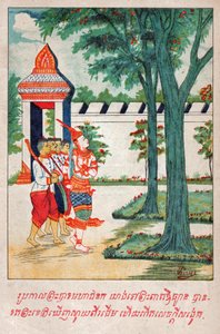 महाजनक जातक। (उत्कीर्णन, सीए। 1910) द्वारा स्कूल लाओटियान