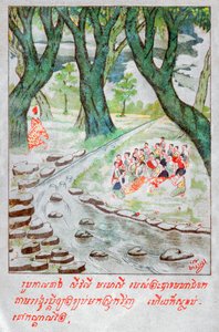 Mahajanaka Jataka. ca. 1910 (illustration) द्वारा स्कूल लाओटियान