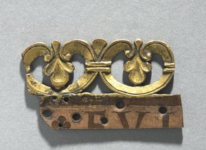 एक अवशेष तीर्थ से एक सजावटी शिखा का टुकड़ा, c.1165-1180 (सोने का पानी चढ़ा हुआ तांबा, ईमेल ब्रून (भूरा तामचीनी)) द्वारा स्कूल मोसान