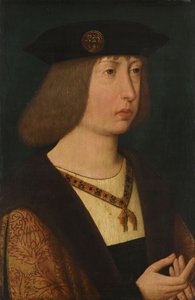 फिलिप द फेयर का पोर्ट्रेट, ड्यूक ऑफ़ बरगंडी, c.1500 (पैनल पर तेल) द्वारा स्कूल नीदरलैंड