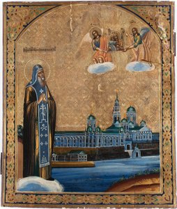 सेंट निल डे स्टोलबेन्स्क (1554 में मृत्यु हो गई) - सेलिगर झील के सेंट निलस - रूसी आइकन द्वारा स्कूलरूसी