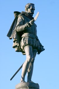 मिगुएल डे सर्वेंट्स की मूर्ति (1547-1616) (संगमरमर)