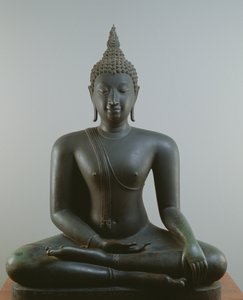 बुद्ध ध्यान में बैठे, सुखोथाय शैली (कांस्य)