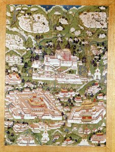 ल्हासा शहर का प्रतिनिधित्व, तिब्बती थाई-का, गुइमेट संग्रहालय, पेरिस द्वारा स्कूल तिब्बती