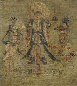 तिब्बती संस्कृति: वैश्रावण बिशामोंटेन, उत्तर के संरक्षक। रेशम पर स्याही, आकार: 62.5x53